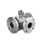 Floating 3 Way Metal Seated Floating Ball Valve Flange Type