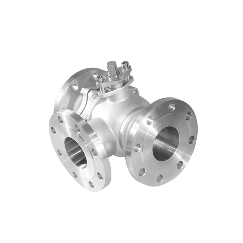 Floating 3 Way Metal Seated Floating Ball Valve Flange Type