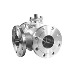 Floating 3 Way Metal Seated Floating Ball Valve Flange Type